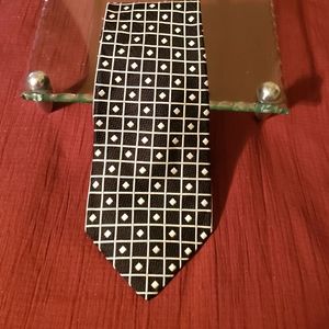 Henry Grethel Black & White Classic Silk Tie